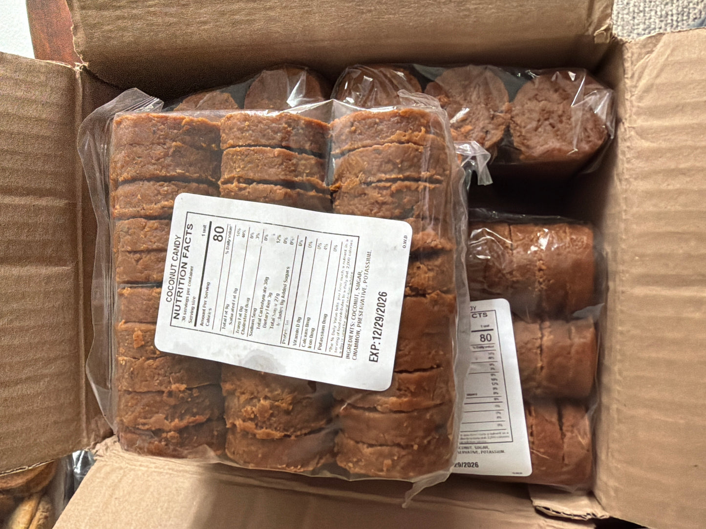 Artesanal tableta de coco 30 piezas (1lb)