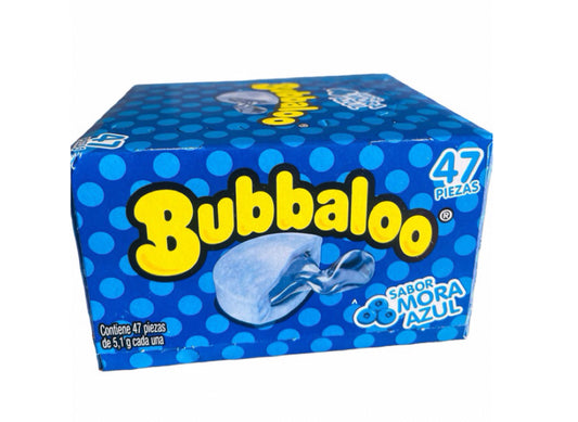 Chicle Bubbaloo Mora Azul - Caja 47 Piezas | Dulces Mexicanos