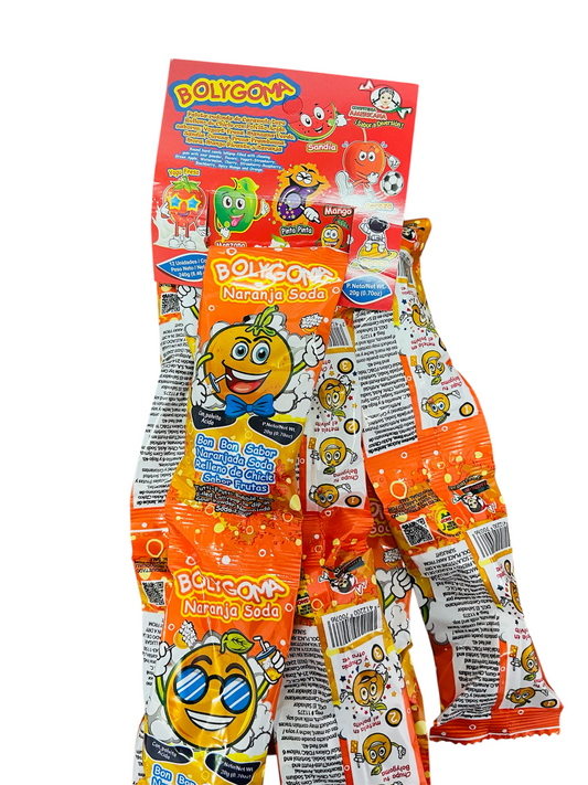 Bolygoma Sabor Naranja - Paleta con Chicle 12 Piezas