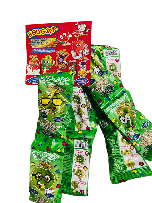Bolygoma Sabor Manzana Verde - Paleta con Chicle 12 Piezas