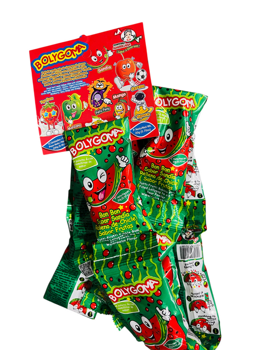 Bolygoma Sabor Sandía - Paleta con Chicle 12 Piezas
