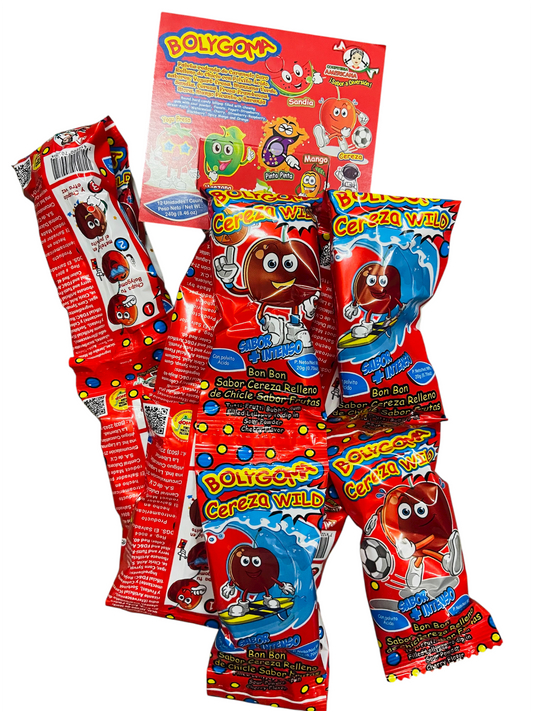 Bolygoma Sabor Cereza - Bombón con Chicle 12 Piezas