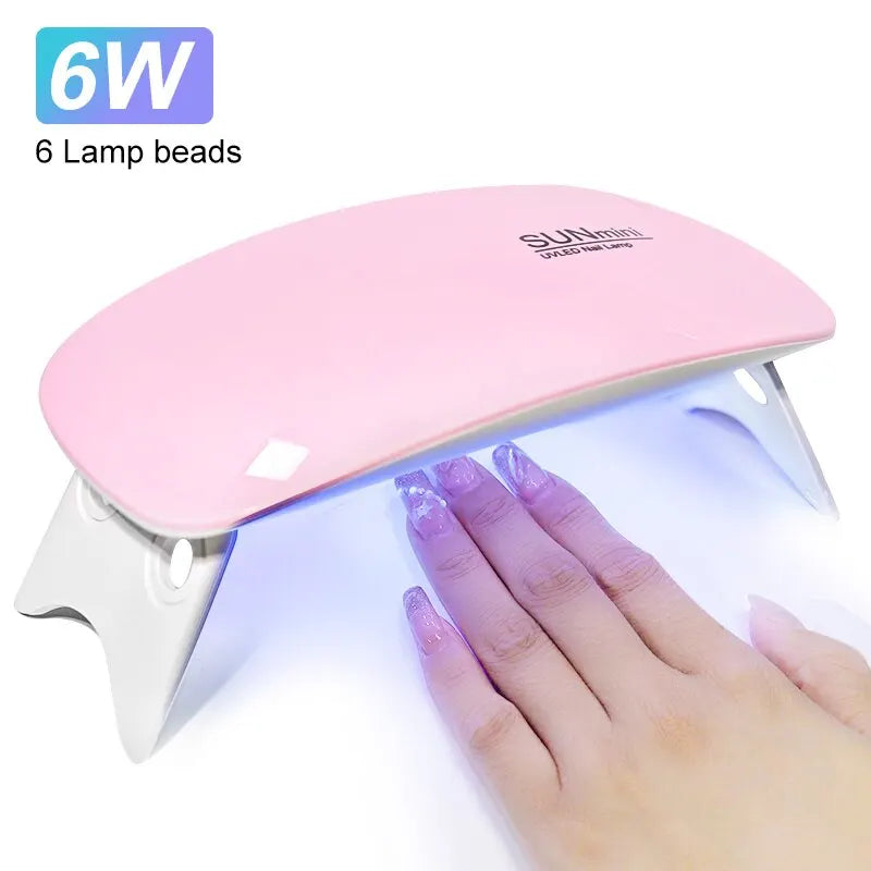 Secador Uñas Mini 6W LED UV - Lámpara Manicura Portátil