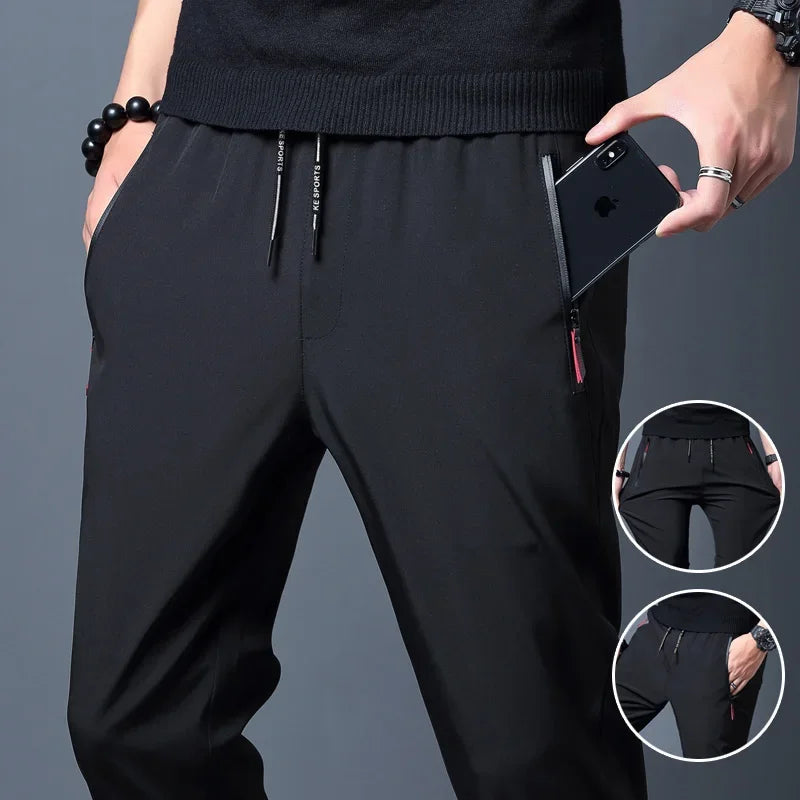 Pantalones Casuales Hombre Elásticos - Corte Recto Ajustado