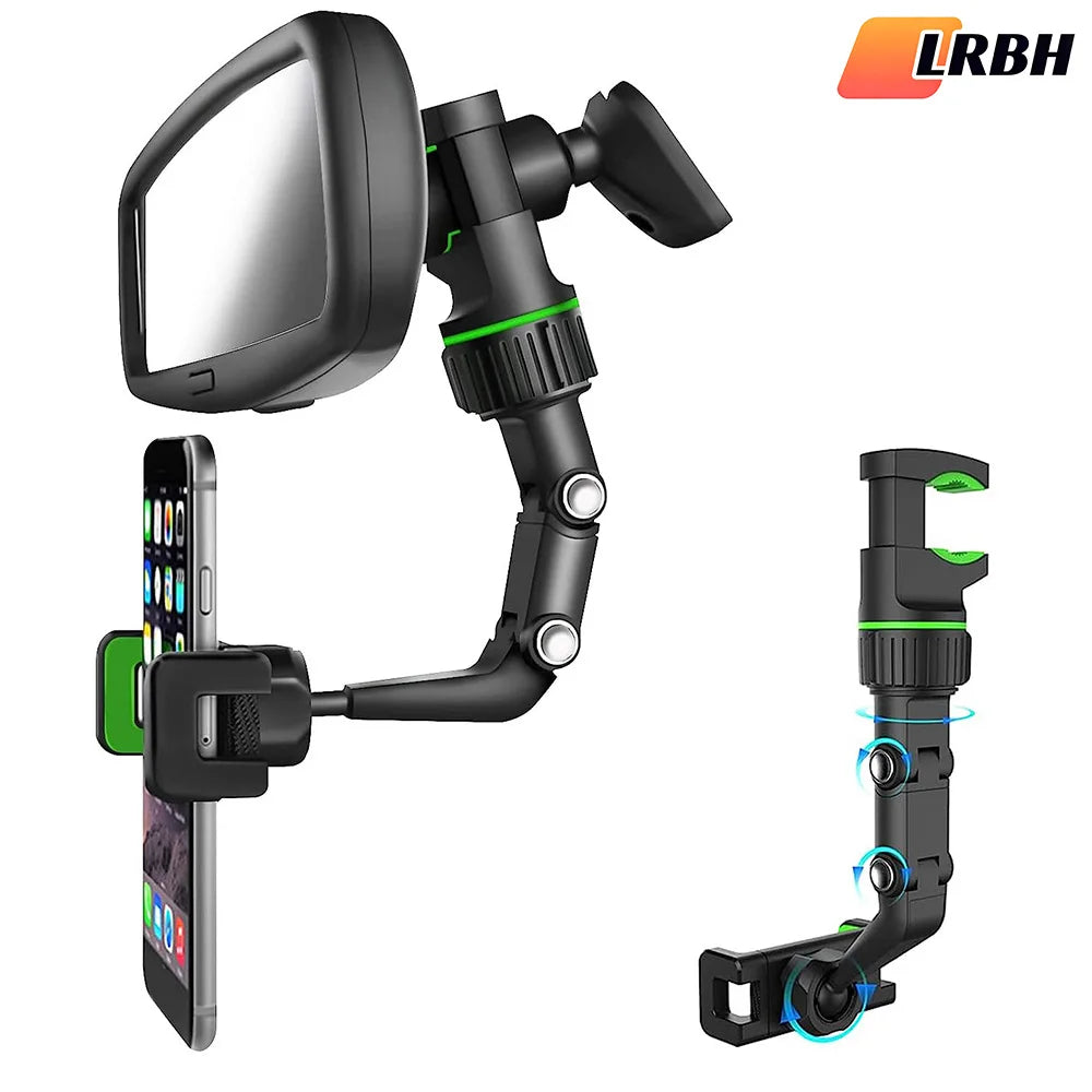 Soporte Teléfono Espejo Retrovisor - 360° Rotable Retráctil