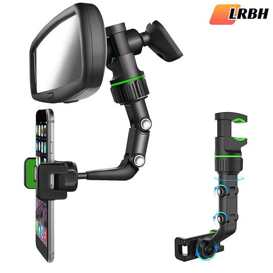 Soporte Teléfono Espejo Retrovisor - 360° Rotable Retráctil