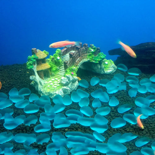 : Decoración para Acuario Árbol Artificial con Puente y Rocas - Ornamento Paisajismo Pecera