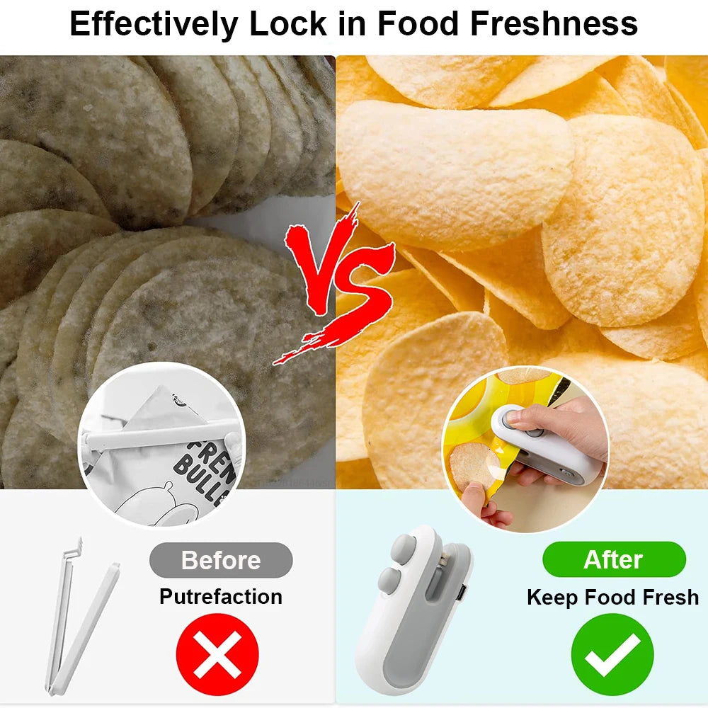 Selladora de Bolsas Portátil - Mini Sellador Térmico | Mantén Alimentos Frescos