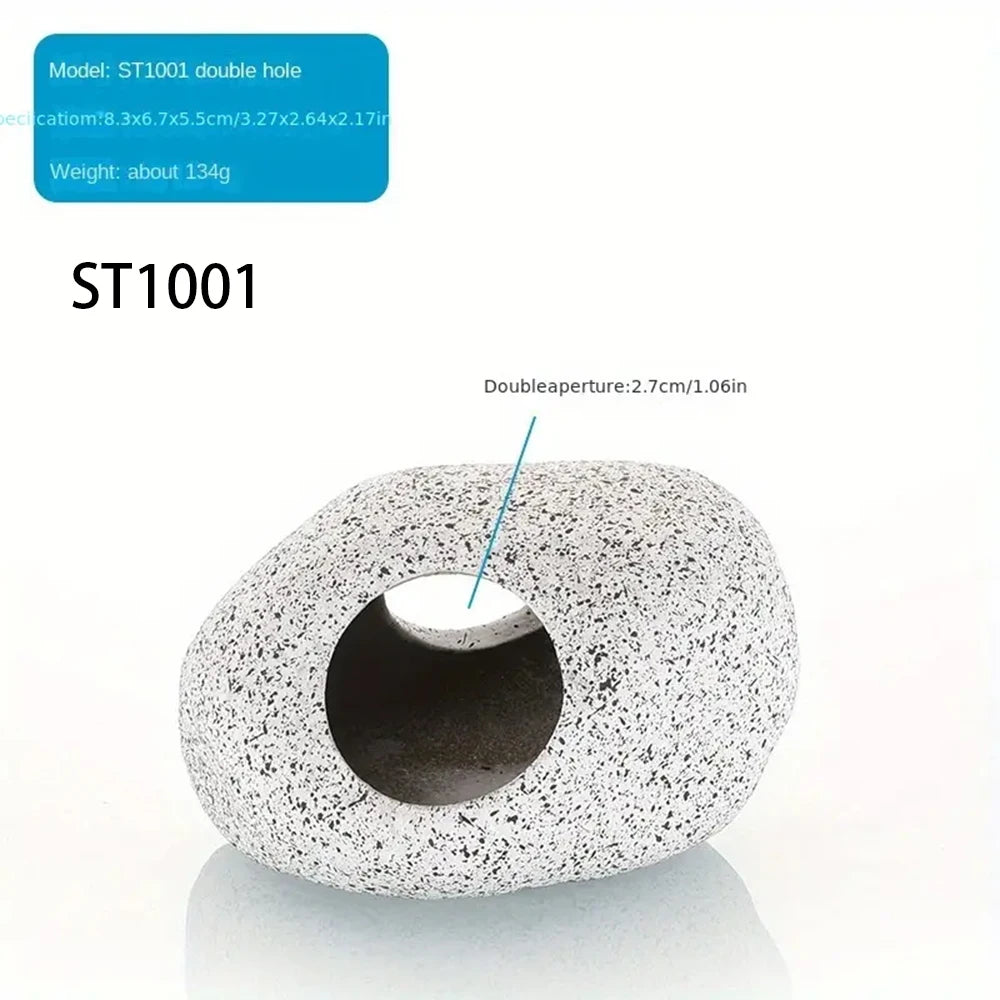 Cueva Decorativa para Acuario con Rocas Naturales - Refugio para Peces de Pecera