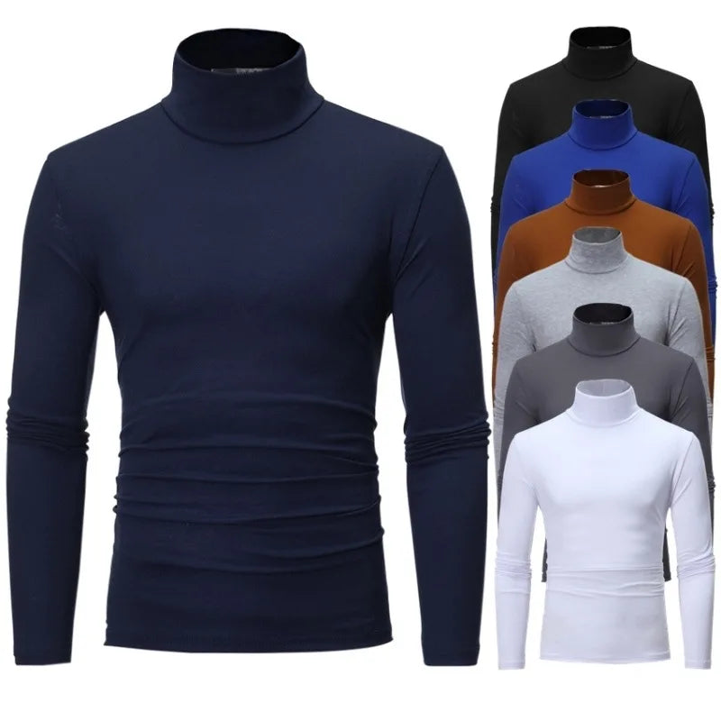 Camiseta Térmica Hombre Cuello Alto - Ropa Interior de Invierno Ajustada