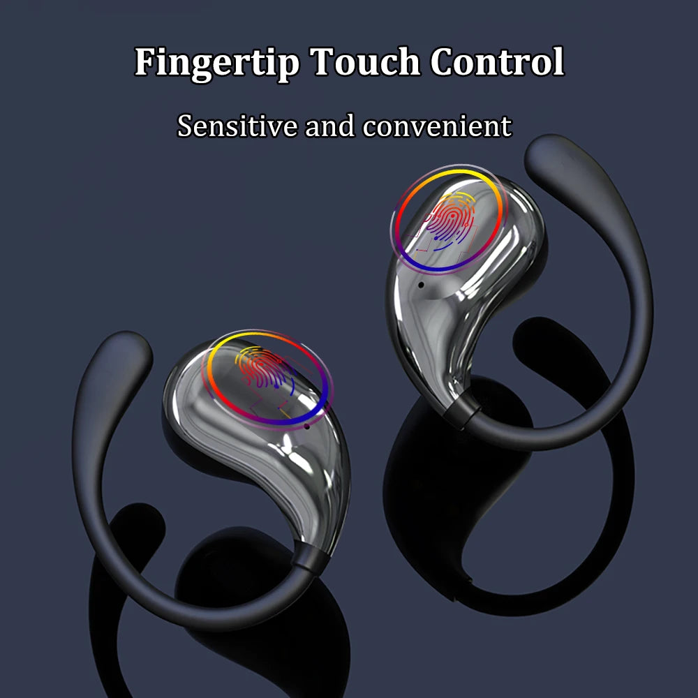 Audífonos Bluetooth 5.4 con Gancho - TWS Inalámbricos HiFi con Display LED