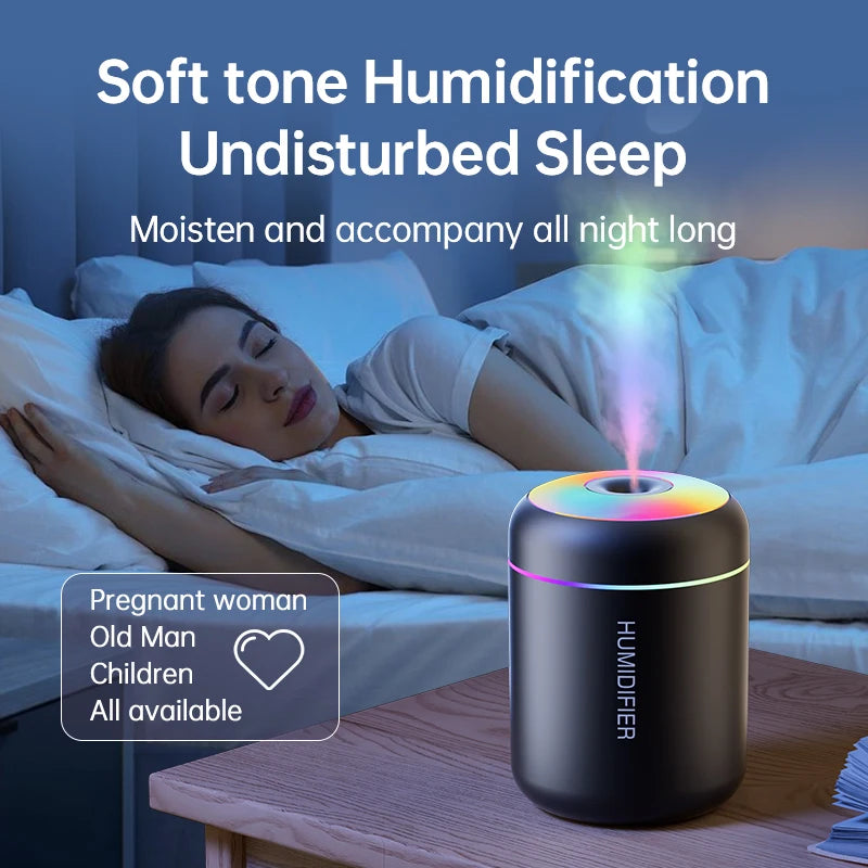 Humidificador de Aire Mini 180ML USB - Difusor de Aromas con Luces