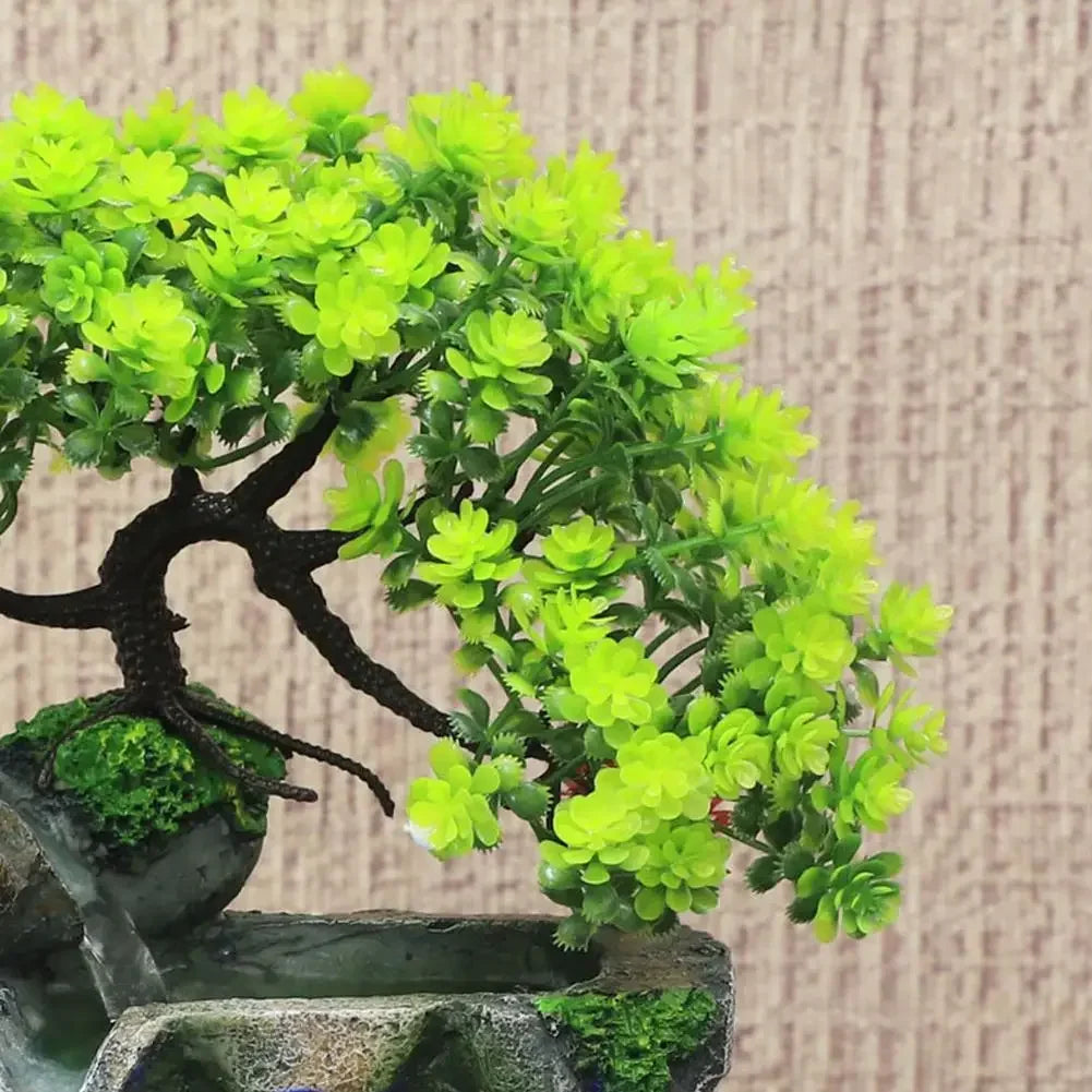 Fuente de Agua Feng Shui con Cascada y Luces LED 7 Colores - Decoración de Escritorio