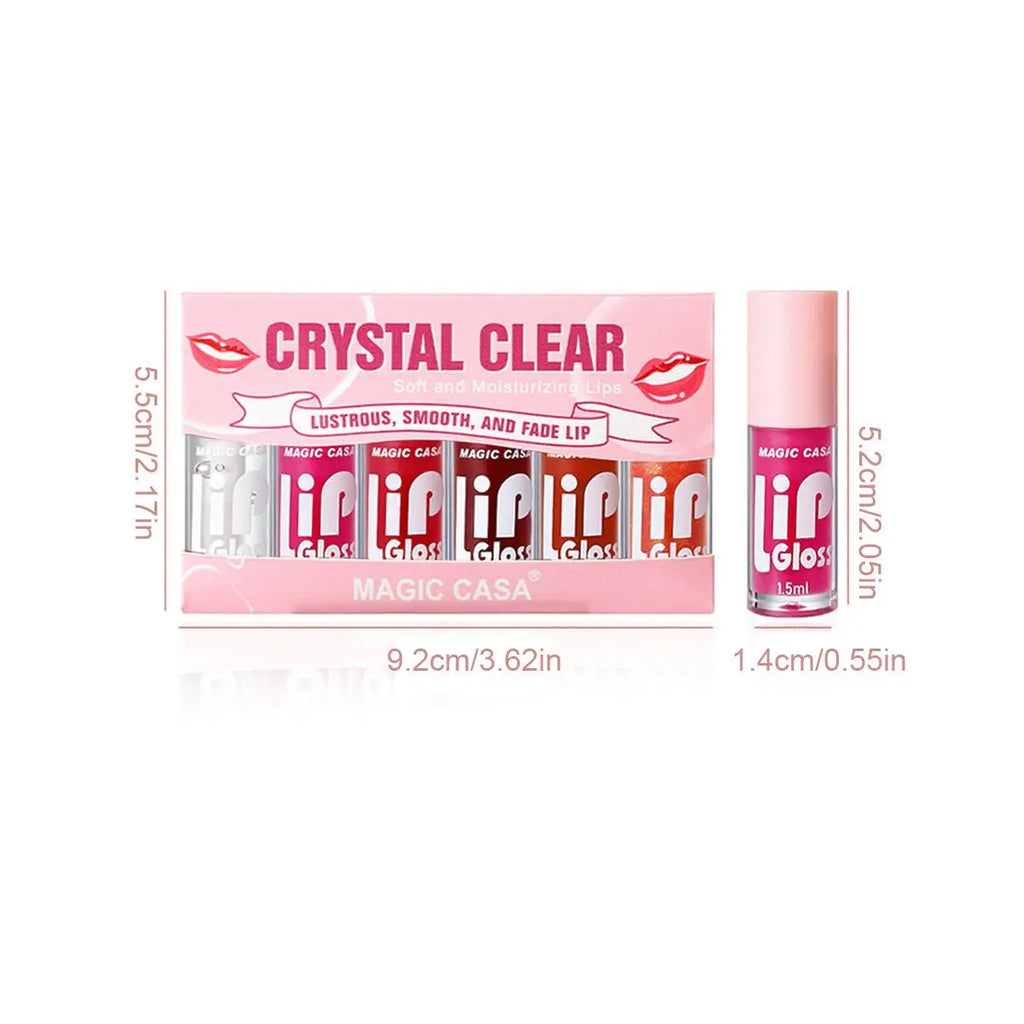 Set 6 Aceites Labiales Hidratantes - Brillo Labial de Larga Duración