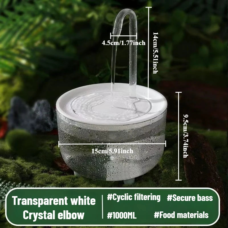 Fuente de Agua Automática 2 en 1 para Pájaros y Mascotas Pequeñas - Baño para Loros con USB