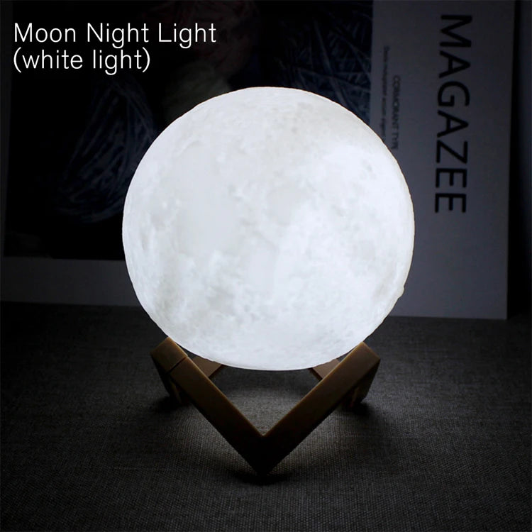 Luz Nocturna LED Luna 3D - Lámpara Decorativa para Niños