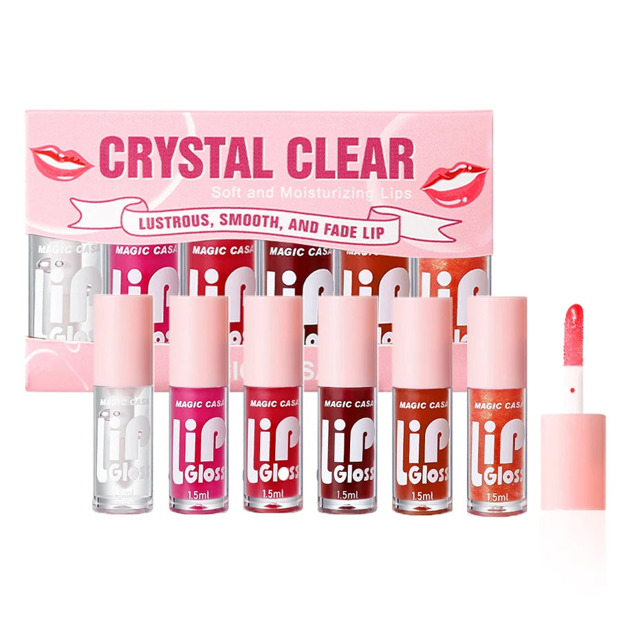 Set 6 Aceites Labiales Hidratantes - Brillo Labial de Larga Duración