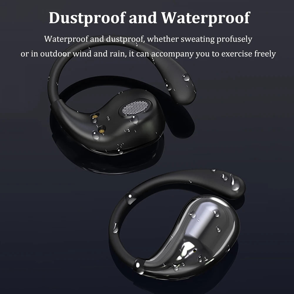 Audífonos Bluetooth 5.4 con Gancho - TWS Inalámbricos HiFi con Display LED