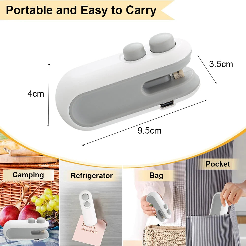 Selladora de Bolsas Portátil - Mini Sellador Térmico | Mantén Alimentos Frescos
