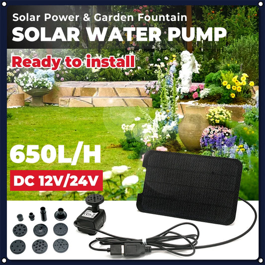 Bomba Solar 9W para Fuente de Jardín Flotante - Panel Solar para Estanques y Piscinas