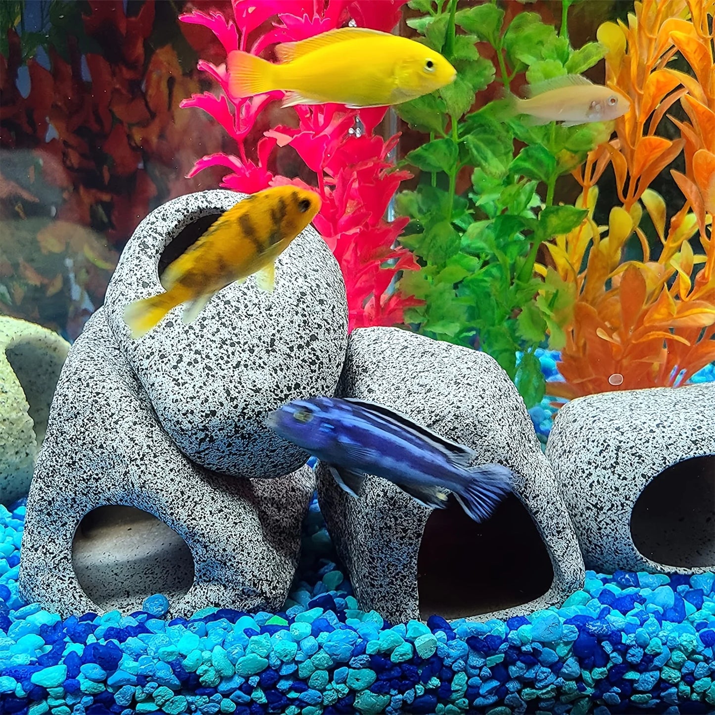 Cueva Decorativa para Acuario con Rocas Naturales - Refugio para Peces de Pecera
