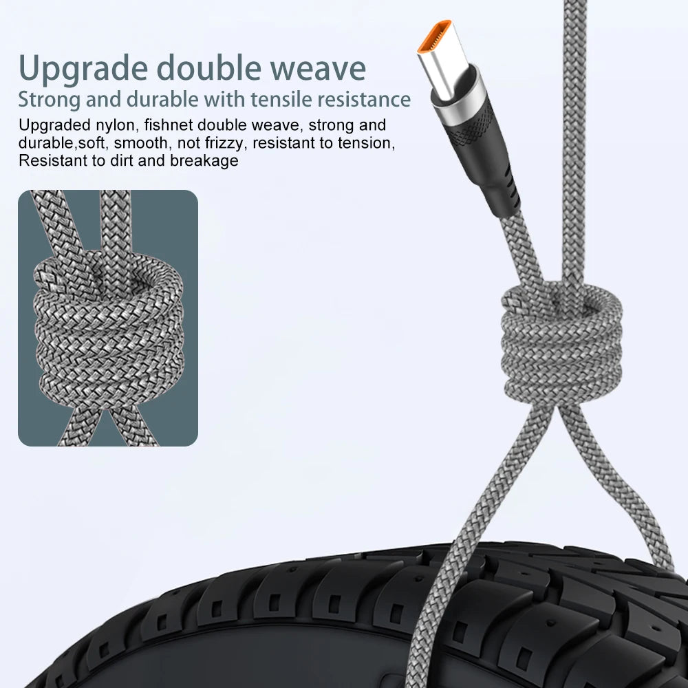 Cable USB-C 6A Carga Súper Rápida - Extensión 1m a 8m para Huawei Xiaomi