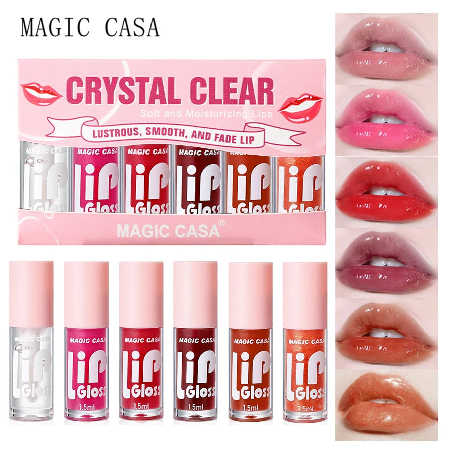 Set 6 Aceites Labiales Hidratantes - Brillo Labial de Larga Duración