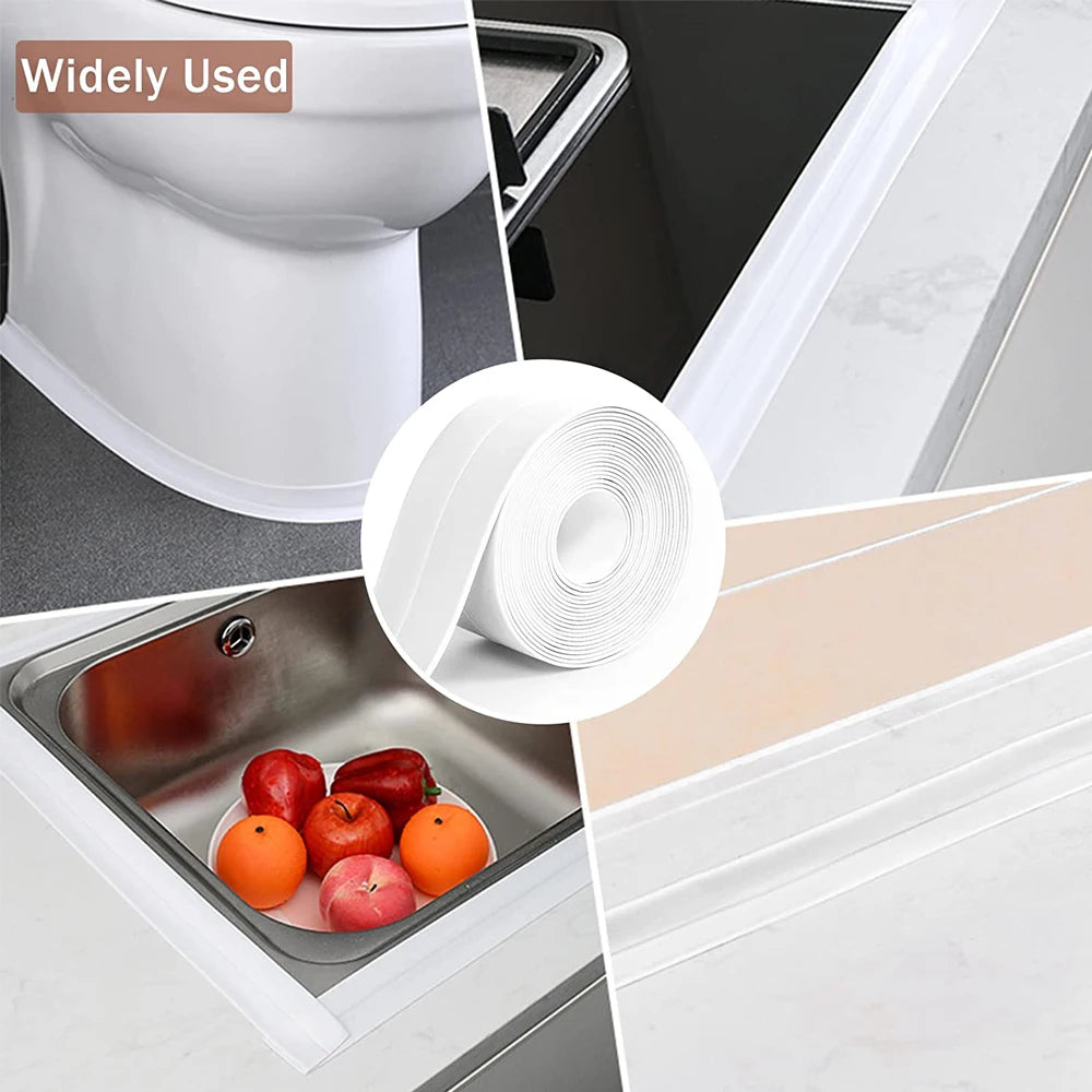 Cinta Selladora Impermeable 3.2m - Adhesiva PVC para Baño y Cocina