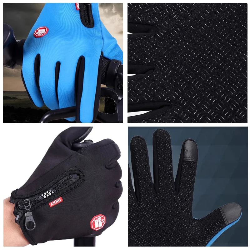 Guantes de Invierno Táctiles - Térmicos Antideslizantes para Ciclismo y Moto