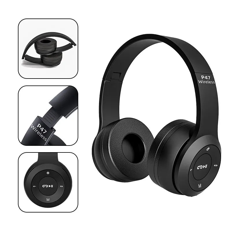 Audífonos Inalámbricos Bluetooth P47 - Plegables con Micrófono | Sonido HD