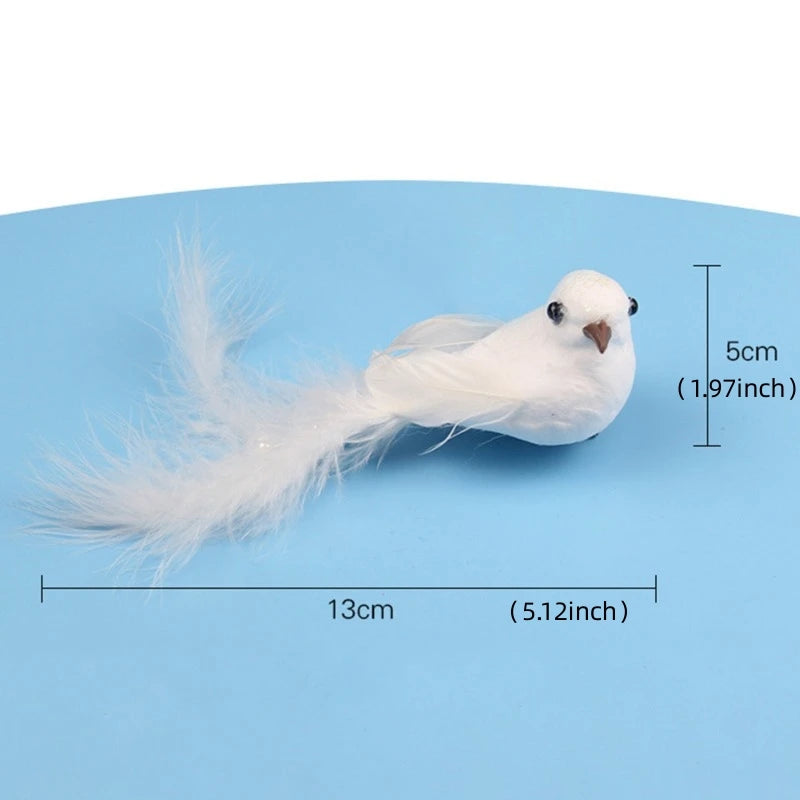 Palomas Decorativas Blancas Artificiales con Plumas - Adorno para Bodas y Eventos