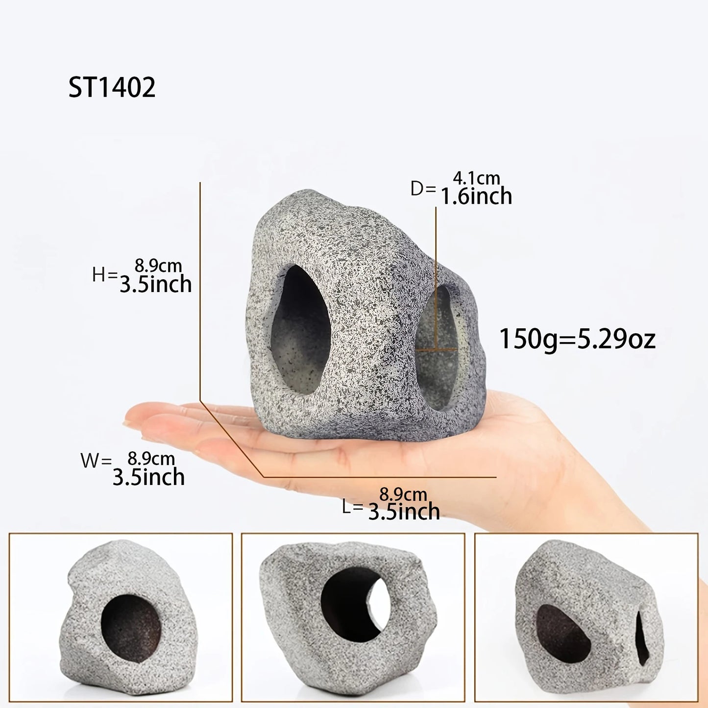 Cueva Decorativa para Acuario con Rocas Naturales - Refugio para Peces de Pecera