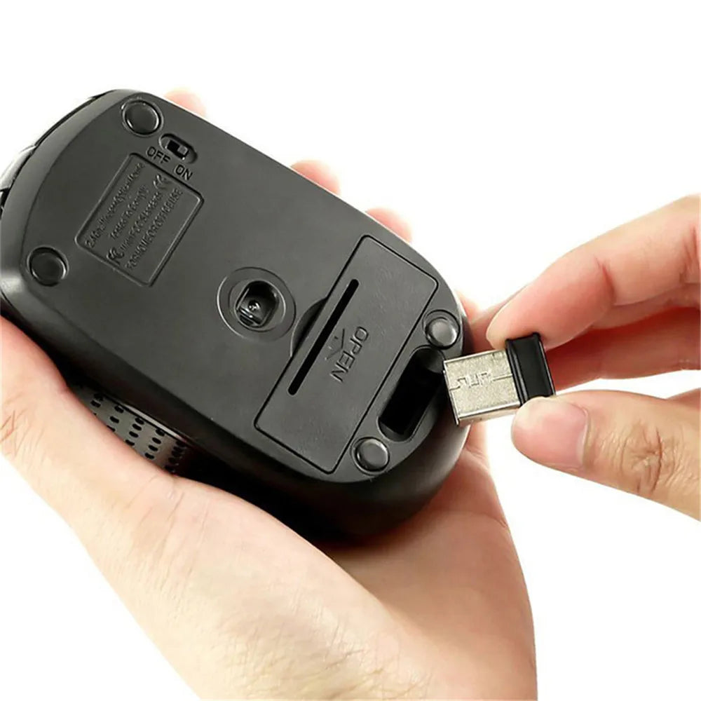 Mouse Inalámbrico 2.4G Gaming - Silencioso y Ergonómico