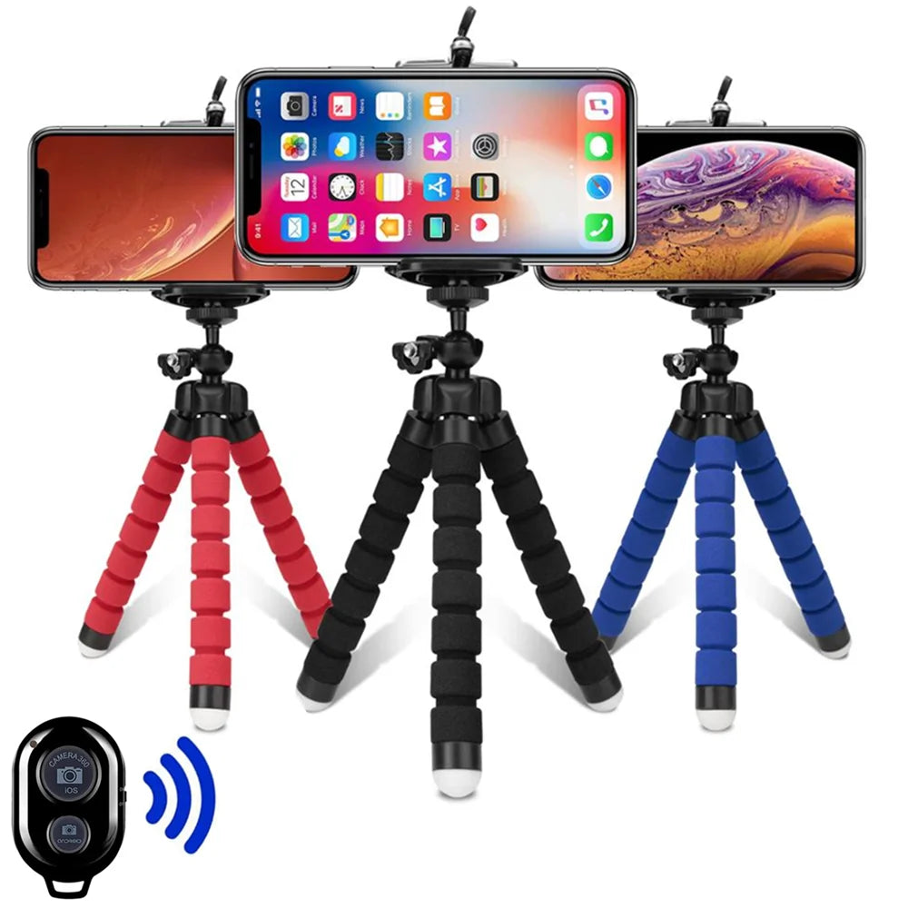 Trípode Flexible para Celular - Soporte Pulpo Mini con Control Remoto