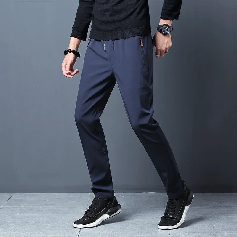 Pantalones Casuales Hombre Elásticos - Corte Recto Ajustado