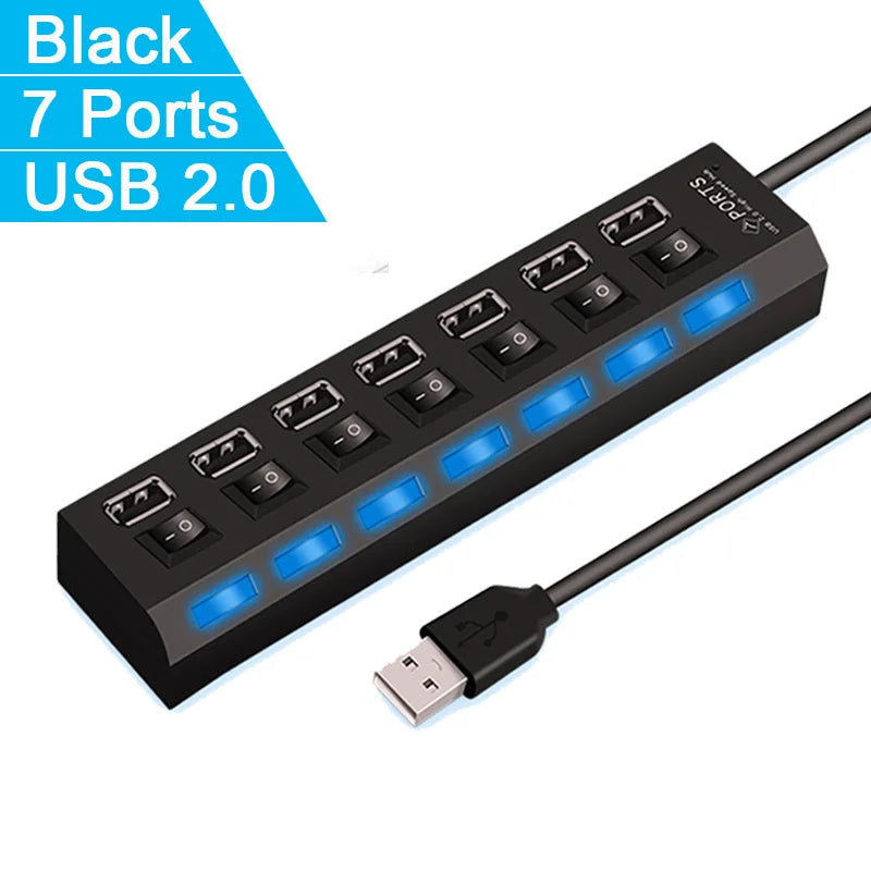 Hub USB 2.0 Alta Velocidad - Expansor 4/7 Puertos